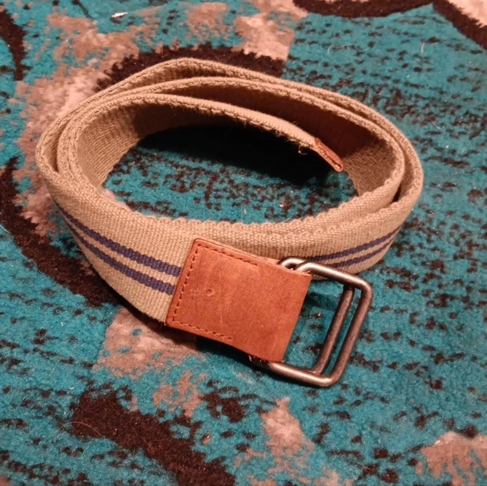 J.Crew Casual Canvas Belt with Brown Leather Accent size S